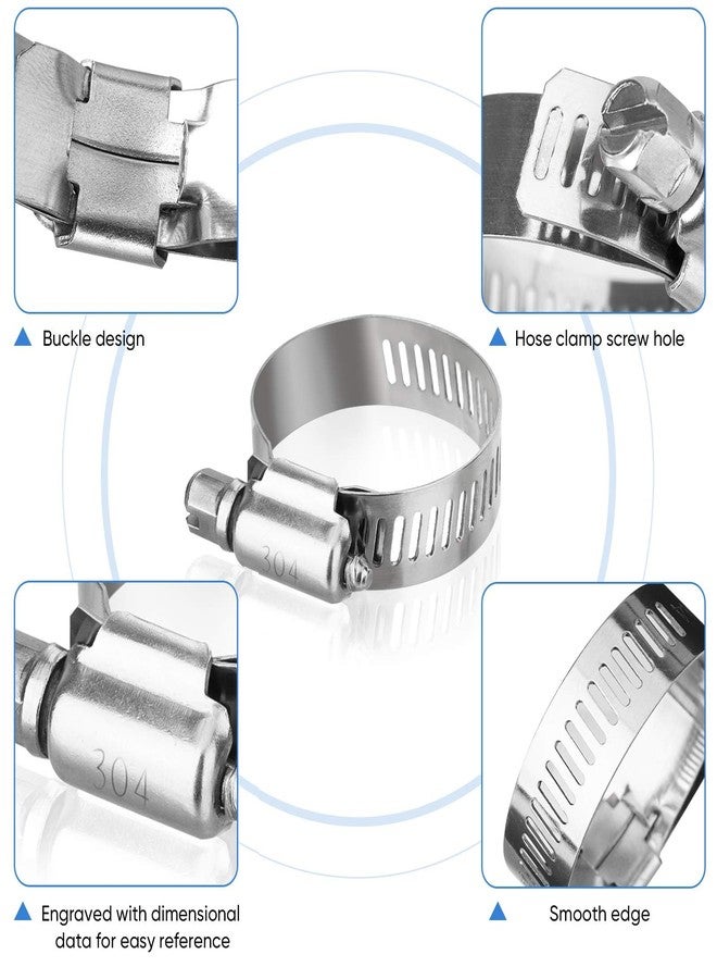 MAKABEE 40PCS Hose Clamp Set - 1/4''-1-1/8'' 304 Stainless Steel Worm Gear Hose Clamps for Pipe, Intercooler, Plumbing, Tube and Fuel Line - Image 4